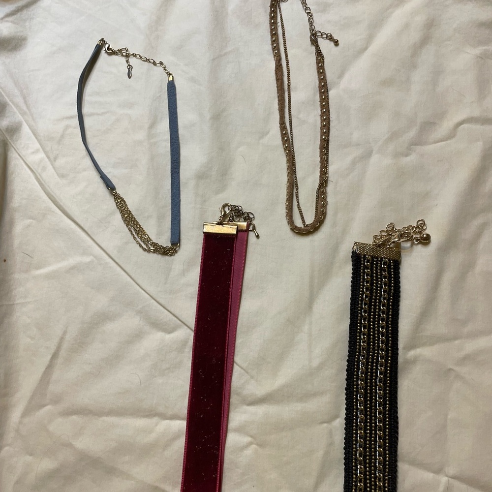 Set of Four Stylish Chokers